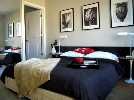 Brooklyn apartment with monochrome walls and colour accents