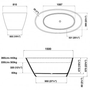 drawing provided by bath manufacturers