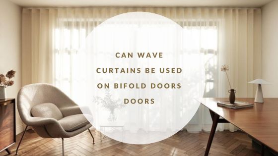 beautifu living space with bi fold doors with silent gliss wavr curtains closed at the window