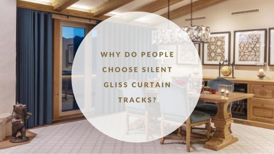 Silent Gliss curtain track installed in a modern living room with floor-to-ceiling curtains